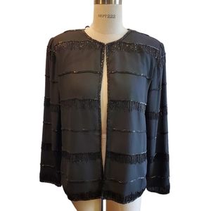 JMD New York‎ Black Beaded Evening Jacket Size M